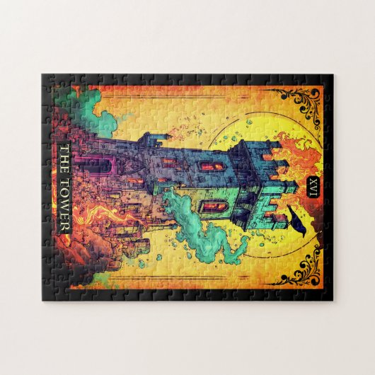 Tarot-Kartendarstellung, der Turm Puzzle (Horizontal)