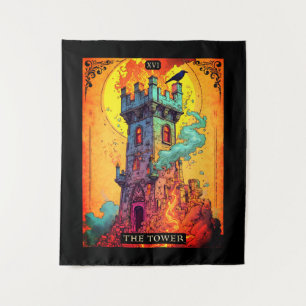 Tarot-Kartendarstellung, der Turm Wandteppich
