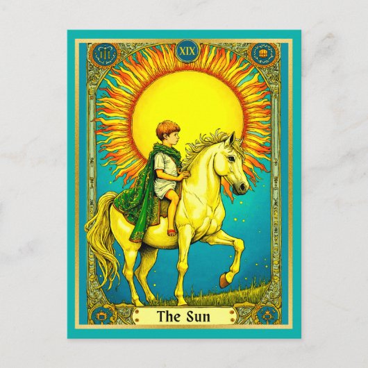 Tarot-Kartendarstellung, die Sun Postkarte (Vorderseite)
