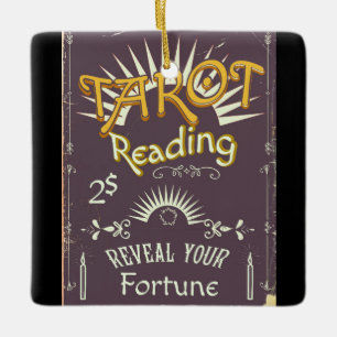 Tarot-Kartenleger Vintage-Druck Keramikornament