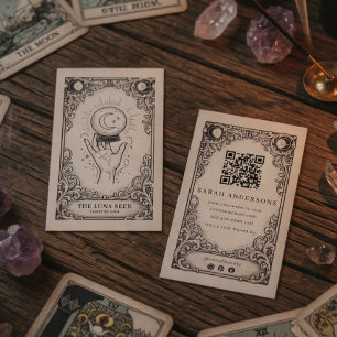 Tarot-Kartenleger Vintage Himmels-Mystiker-Wahrs Visitenkarte