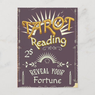 Tarot-Kartenleser Vintage-Druck Postkarte