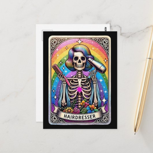 Tarot-Kartensammlung für den Friseur Postkarte (Vorderseite/Rückseite Beispiel)
