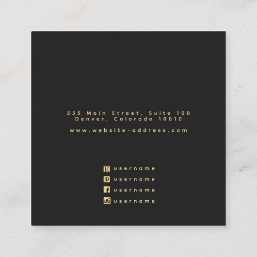 Tarot-Kartensteckkartenvorlagendisplay Quadratische Visitenkarte (Rückseite)