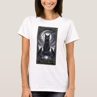 Tarot-Katze Die Mondkarte Mystische Katze Hallowee T-Shirt