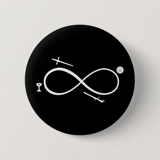 Tarot Lemniscate: The Magician & Elements Button (Vorderseite)