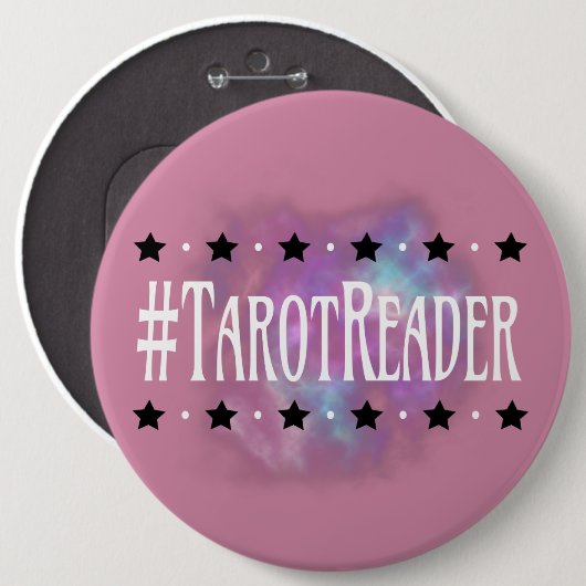 #Tarot Leser-Rosa 6 Zoll. Knopf Button (Vorne & Hinten)
