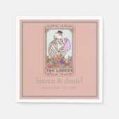 Tarot Liebhaber Skelettnamen Datum Hochzeit Serviette (Vorderseite)