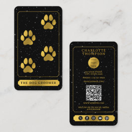 Tarot Logo Grooming Service Black Gold Visitenkarte