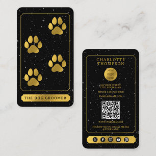 Tarot Logo Grooming Service Black Gold Visitenkarte