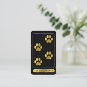 Tarot Logo Grooming Service Black Gold Visitenkarte (Stehend Vorderseite)