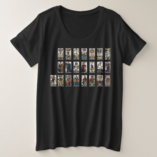 Tarot Major Arcana Große Größe T-Shirt (Design vorne)