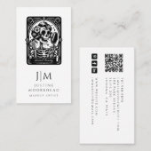 Tarot Makeup Artist Skeleton Business Card Visitenkarte (Vorne/Hinten)