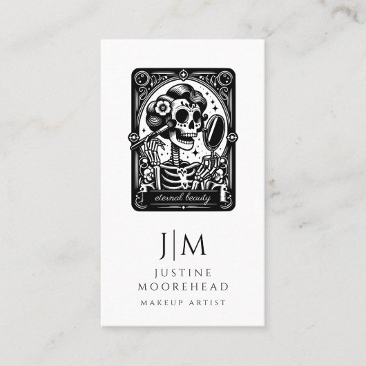 Tarot Makeup Artist Skeleton Business Card Visitenkarte (Vorderseite)