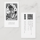 Tarot Makeup Artist Skeleton Business Card Visitenkarte (Vorne/Hinten)