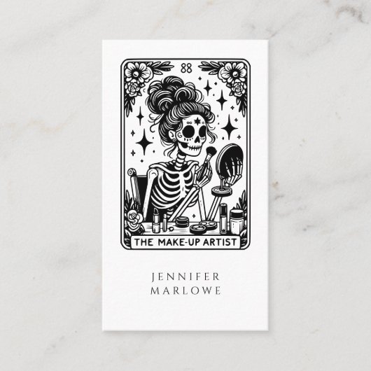 Tarot Makeup Artist Skeleton Business Card Visitenkarte (Vorderseite)