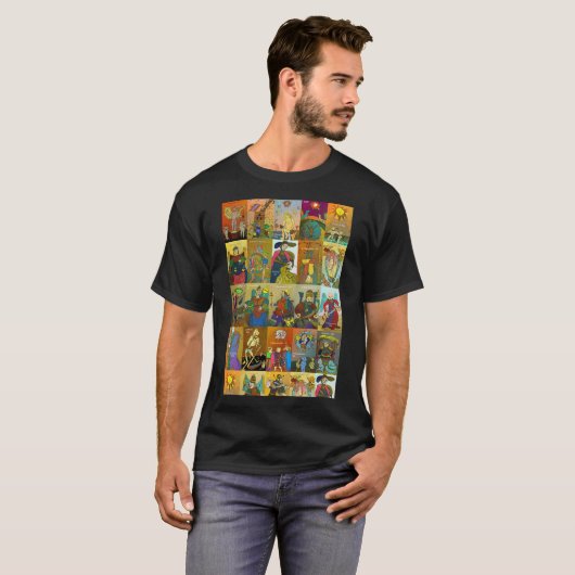 Tarot Marseille T - Shirt Ganzdecker Kunst bunt (Vorne ganz)