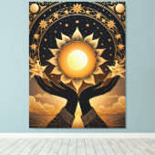 Tarot mit einer magischen Sonne Leinwanddruck (Insitu (Holzboden))