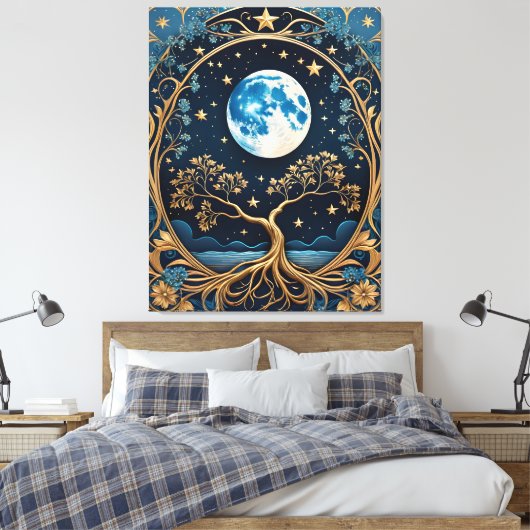Tarot mit hellblauer Magie Leinwanddruck (Insitu (Schlafzimmer))