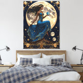 Tarot mit Wurzeln und Mond - Malerei Leinwanddruck (Insitu (Schlafzimmer))
