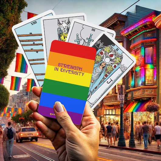 Tarot Monat Festigkeit Diversity Regenbogenflagge Spielkarten