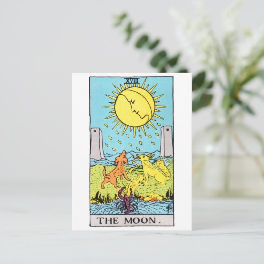 Tarot-Mond Postkarte (Stehend Vorderseite)