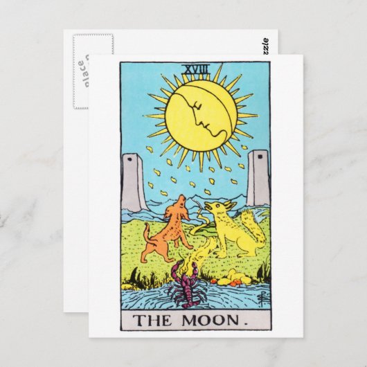 Tarot-Mond Postkarte (Vorne/Hinten)