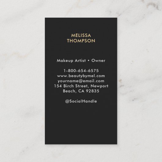 Tarot Moon Goddess Rose Moderne Elegantes Schwarze Visitenkarte (Rückseite)