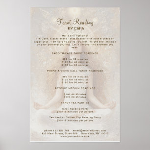 Tarot Mystic Woman Eye Moon Gold Preisliste Poster