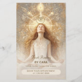 Tarot Mystic Woman Eye Moon Gold QR Code Flyer (Vorne)