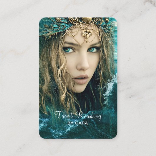 Tarot, Mystische FRAU QR-Code Visitenkarte (Vorderseite)