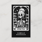 Tarot-Nageltechnikerin Schwarze Visitenkarte (Vorderseite)
