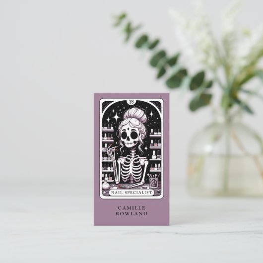 Tarot Nail Salon Business Card Visitenkarte (Stehend Vorderseite)