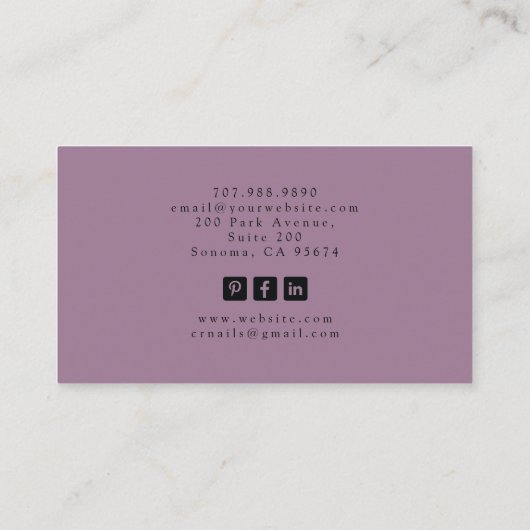 Tarot Nail Salon Business Card Visitenkarte (Rückseite)