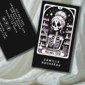 Tarot Nail Technician Black Business Card Visitenkarte