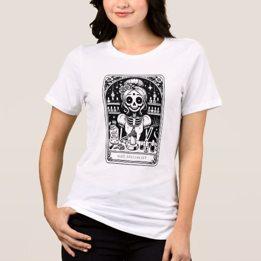 Tarot Nail Technician Business Card Tri-Blend Shirt (Vorderseite)