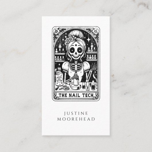 Tarot Nail Technician Business Card Visitenkarte (Vorderseite)