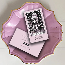 Tarot Nail Technician Pink Business Card Visitenkarte