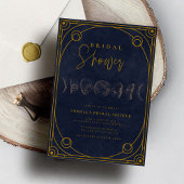 Tarot Navy Blue & Gold Celestial Brautparty Einladung