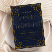 Tarot Navy Blue & Gold Celestial Brautparty Einladung