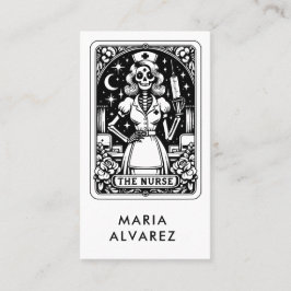 Tarot Nurse Black Business Card Visitenkarte