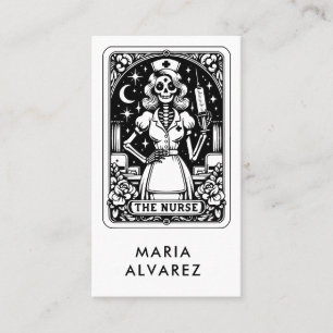 Tarot Nurse Black Business Card Visitenkarte