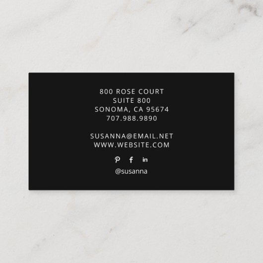 Tarot Nurse Black Visitenkarte (Rückseite)