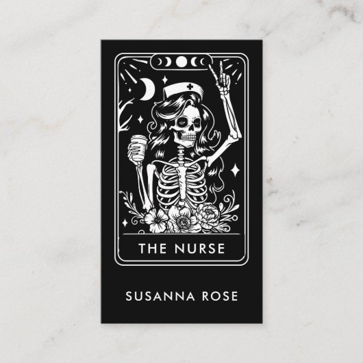 Tarot Nurse Black Visitenkarte (Vorderseite)
