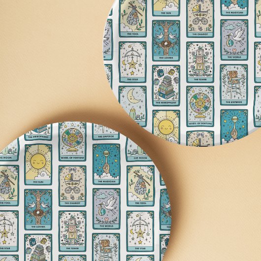 Tarot Patterned Baby Shower Pappteller