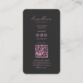 Tarot Reader Astrologe Psychisch Black Pink Visitenkarte (Rückseite)