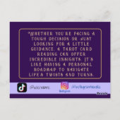 Tarot Reader Business Postkarte (Rückseite)