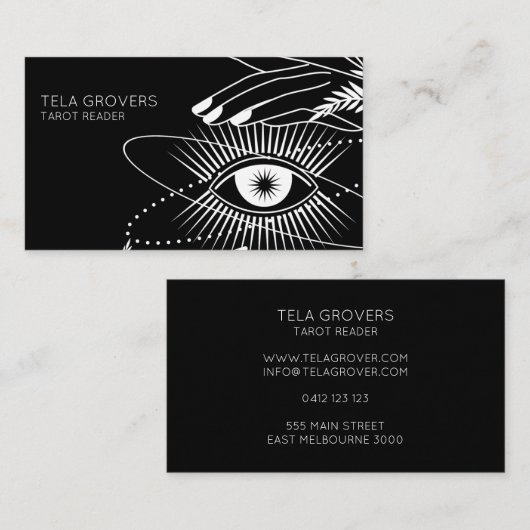 Tarot-Reader für Schwarz/Weiß Visitenkarte (Vorne/Hinten)