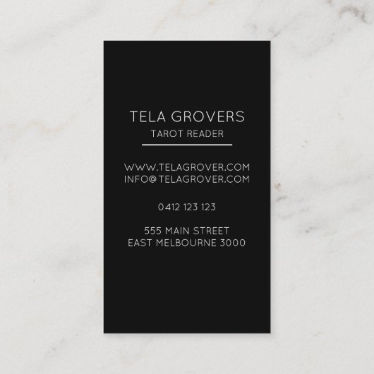 Tarot-Reader für Schwarz/Weiß Visitenkarte (Rückseite)