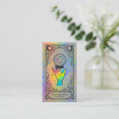 Tarot Reader | Holographic Celestial Tarot Reader  Visitenkarte (Stehend Vorderseite)